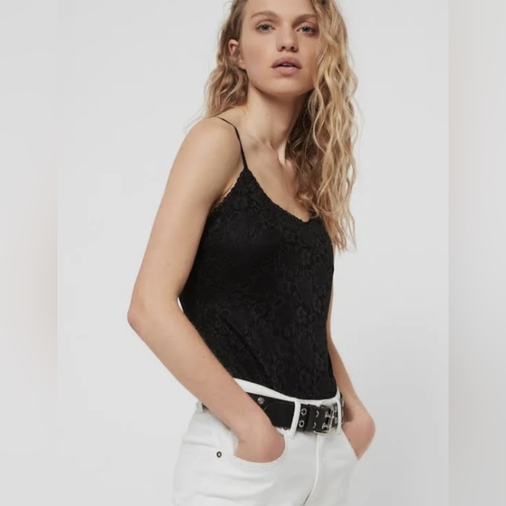 All Saints Rosalie Lace Bodysuit Black S